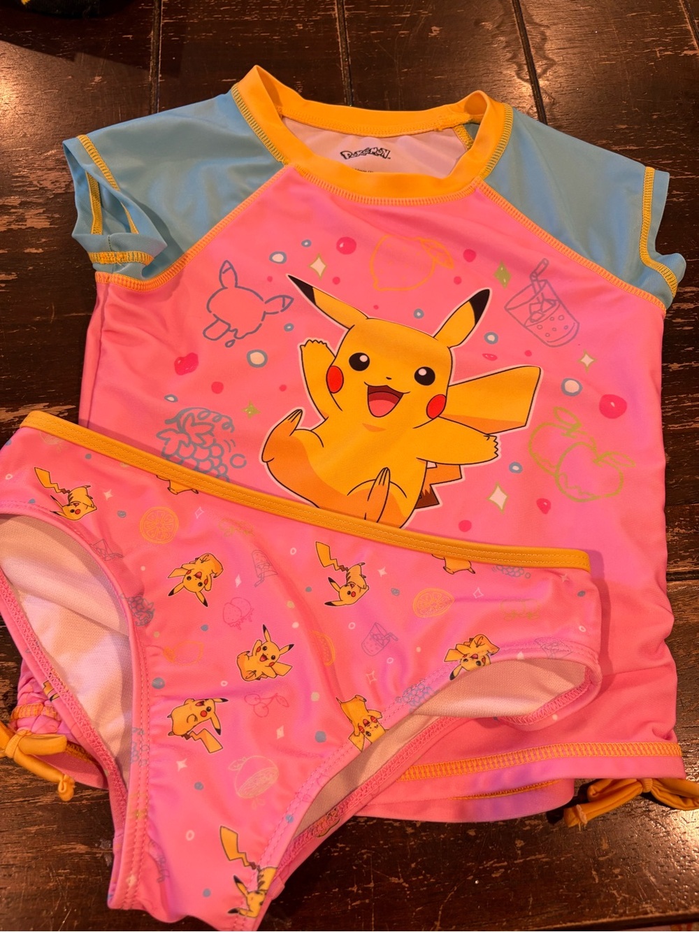 Pokémon Pikachu Pink Kids' Two-Piece Swim Set - Pink/Yellow